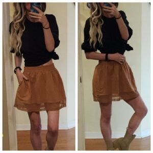 Free People Norma Kamali Flared Boyfriend Mesh Mini Skirt